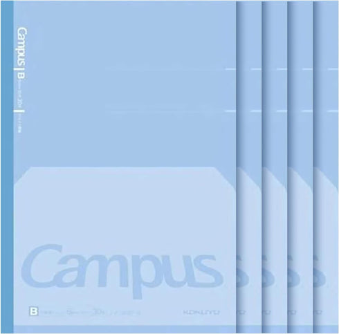 KOKUYO Campus Feels Flat Notebook, Dot B 6mm Ruled, Semi-B5, 30 Sheets, 35 Lines, Blue, 5 Pack, Japan Import