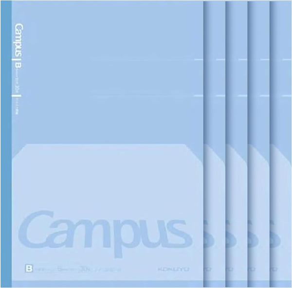 KOKUYO Campus Feels Flat Notebook, Dot B 6mm Ruled, Semi-B5, 30 Sheets, 35 Lines, Blue, 5 Pack, Japan Import