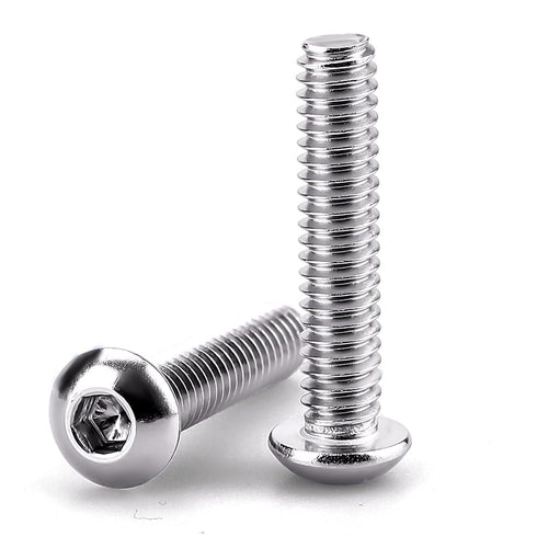 #10-24 x 1-1/2" (50 PCS) Button Head Socket Cap Bolts Screws - 304 Stainless Steel 18-8, Allen Hex Drive