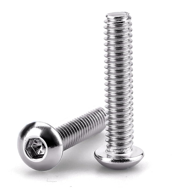 #10-24 x 1-1/2" (50 PCS) Button Head Socket Cap Bolts Screws - 304 Stainless Steel 18-8, Allen Hex Drive