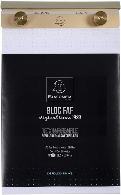 Exacompta FAF Metal Desk Pad for Home or Office, 200 White 70g Micro-Perforated Sheets, Non-Slip Backing