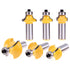 Yakamoz 6Pcs 1/2 Inch Set Shank Round-Over Router Bits Corner Rounding Edge-Forming Roundover Beading Router Bit