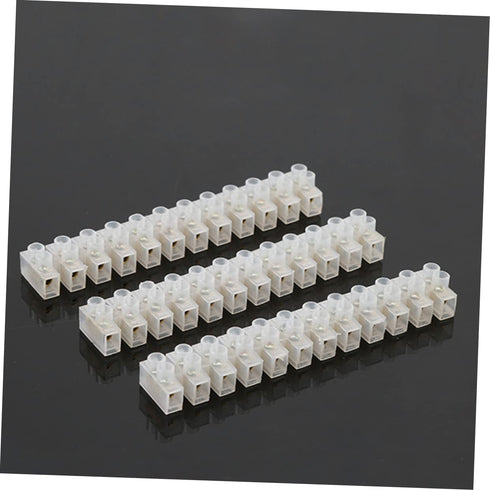 12-Position 10a Luxshiny Terminal Barrier Strip Wire Terminals Connectors High-Toughness Plastic Brass Firmware