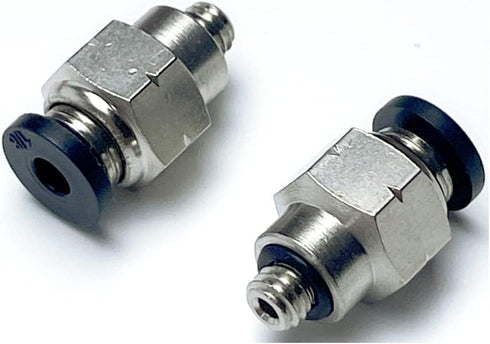 Pneumatic PC1/8-U10 Male Straight Air Hose Connectors 1/8" Tube OD x 10-32 Inch UNF Thread Push to Connect Fittings (Pack of 10) by VETLEY