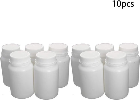 Othmro PE Plastic Lab Chemical Reagent Bottles 10pcs, 150ml/5.07oz Wide Mouth Round Sample Liquid Storage Container