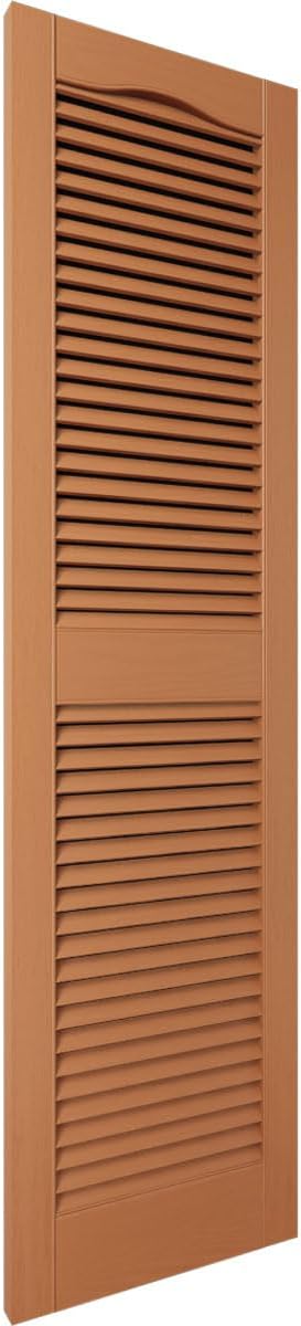 Builders Edge 14.5 36 471 in. W x in. H , Standard Cathedral Top Center Mullion, Open Louver Shutters, Includes
