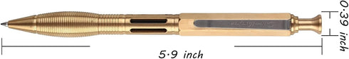 SMOOTHERPRO Solid Brass Wide Grip Extra Weight Click Push Retractable Gel Pen Compatible with Pilot G2 Refill Stainless Steel Clip(PRG130NL) by SMOOTHERPRO