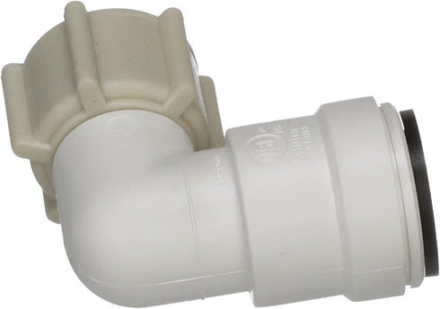 Watts AquaLock P-635 Quick Connect Female Swivel Elbow for Water Plumbing Lines, White, 1/2 Inch