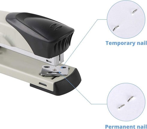 Long Reach Stapler with 2000 Staples & Remover, Full Strip, 20-25 Sheet Capacity, Gray, Built-in Ruler