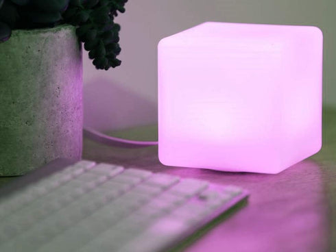 8", Dimmable 16 4 Mr.Go Rechargeable LED Color-Changing Light Cube Soothing Mood Lamp with Remote, RGB Colors Modes