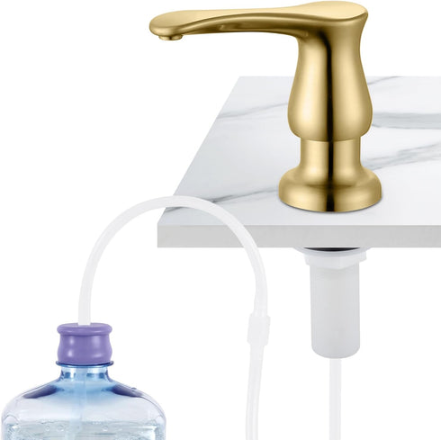 GAGALIFE Kitchen Sink Soap Dispenser Brushed Gold, Under Sink Soap Dispenser with