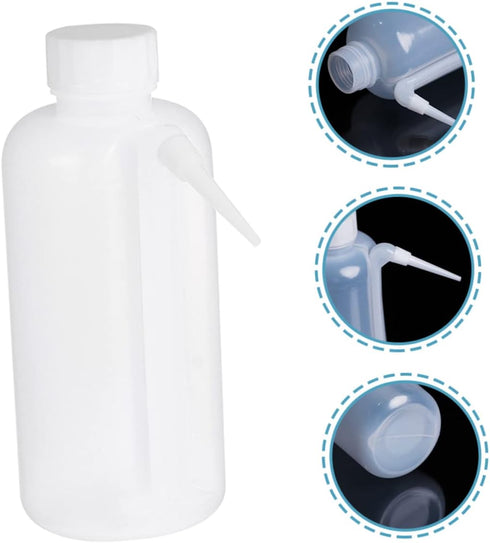 Rinse Bottle 2pcs Side Wash Bottle with Wide Mouth and Dropper Dispensing for Laboratory, Plastic S Bottle for Overall