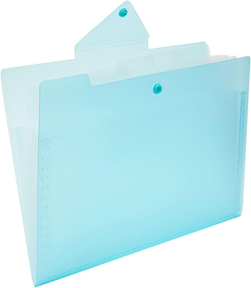 Okuna Outpost 3 Pack Expanding File Folder, Pocket Document Organizer with Snap Closure and Labels (Letter Size, Blue)