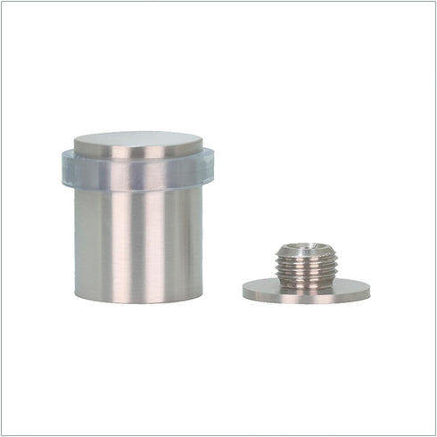 EVI Stainless Steel Door Stopper, Screw Fastening with Transparent Rubber Protector, 0.95 x 1.19 Inch