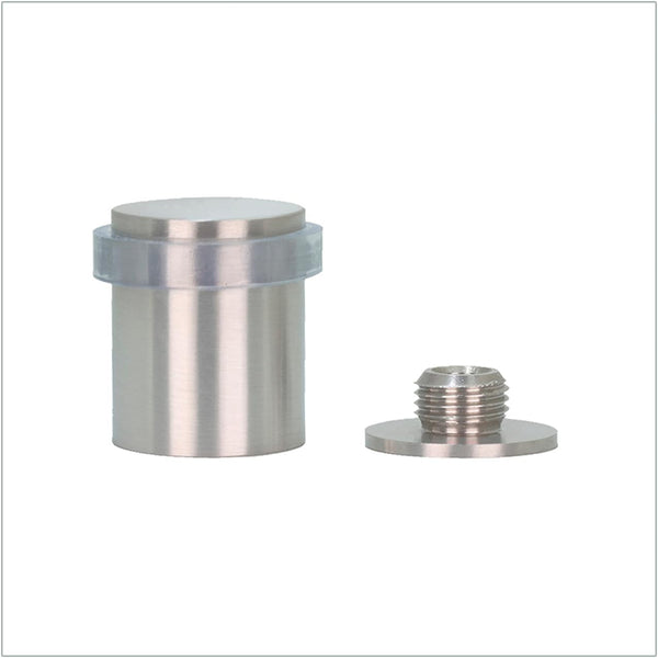 EVI Stainless Steel Door Stopper, Screw Fastening with Transparent Rubber Protector, 0.95 x 1.19 Inch