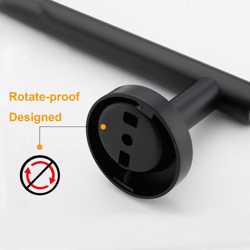 Nolimas Matte Black Bath Towel Bar, Classic Wall Mounted Towel Rack, SUS304 Stainless Steel, 16 Inches