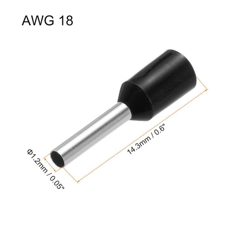 uxcell 2000 Pcs Insulated Ferrule Wire Connector Electrical Crimp Terminal 18 AWG for Electrical Projects Black