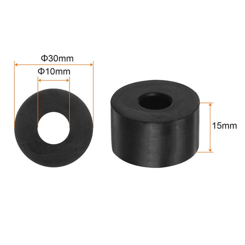HARFINGTON 16pcs Black Rubber Spacer 1.2 Inch OD 0.4 Inch ID 0.6 Inch Thick Neoprene Anti Vibration Pads