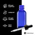 The Bottle Depot 24 Pack 1 oz Glass Bottles with Dropper, Blue, Boston Round Bottles