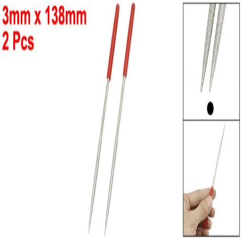 Utoolmart 2-Piece Mini Diamond Needle File Set, 4mm x 160mm Round Files, 150 Grits for Metal Glass Stone