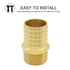 JoyTube 2 Pcs Hose Barb Fittings - 1" Barb to 1" NPT Male Thread Brass Metals Adapter Connector with Hose Clamp