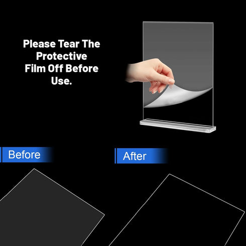 WAEFNO 10 Pack 8.5 11, Acrylic Sign Stand X Vertical T-Shape Clear Plastic Display, Double-Sided Clear Table Top Sign