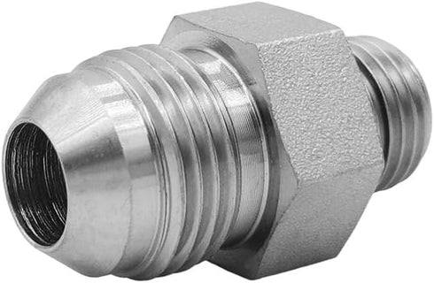 (2-PACK) 6400-08-06-O Hydraulic Hose Adapter Fitting 1/2" Male JIC 37° Flare × 3/8" Male O-Ring Boss