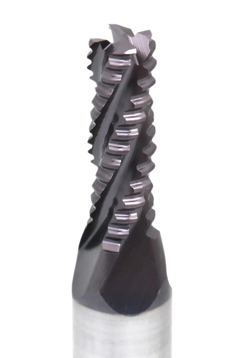 Accusize Industrial Tools M42 8% Cobalt TiAlN Roughing End Mill, 1/4" Diameter, 3/8" Shank Diameter