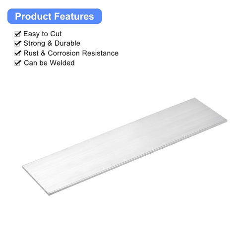 uxcell Square Aluminum Flat Bar, 1/8" Thick, 2.8" Width, 12" Length, 6061 Aluminum Flat Plate, 3 x 70 x 305mm T6511