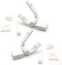 Luomorgo Set Replacement Toilet Seat Hinges - White Plastic with Bolts & Nuts