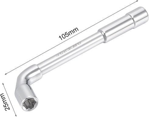 uxcell 6mm Metric L Shaped Angled Hex Socket Wrench - Chrome Plated, Cr-V