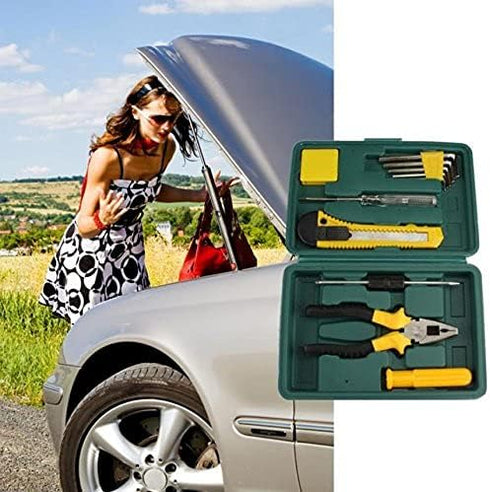 Multi-function Car Repair Toolbox Kit, Metal Screwdriver Set with Portable Plastic Storage Box