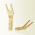 Monosaudio Speaker Spade Plug Connectors, 8pcs Pure Copper 45 Degree Screw Locking Y Spade Plug with Heat Shrink Tubes