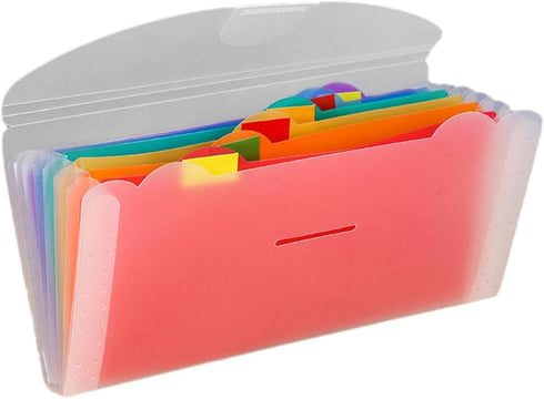 KALLORY Small Accordion File Folder, Mini Expanding File Holder, 7 Pockets Document Organizer with Tabs for Classroom