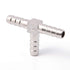 Stainless Steel 1/4" Hose Barb Tee, 3 Way T Shaped Co2 Splitter