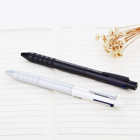 DUNBONG 4 In 1 Multi Color Pen, White, Black, Blue, Red, Green, Metal Gel Ballpoint Pen, 1 Count