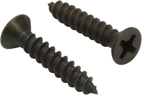 Bolt Dropper 6 X 3/4'' Black Oxide Coated Stainless Steel Flat Head Phillips Wood Screws (100 Pack)