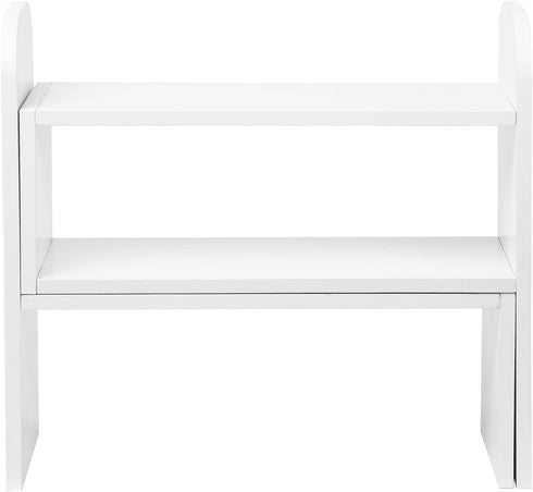 VERGOODR Desktop Adjustable Natural Wood Book Shelf Organizer, Expandable Desk Storage Rack Display Stand Set