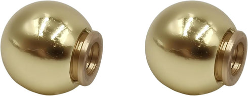MA&J 0.69/17.5mm Ball Lamp Finials Caps Knob, 2 Pack Solid Brass lamp Shade