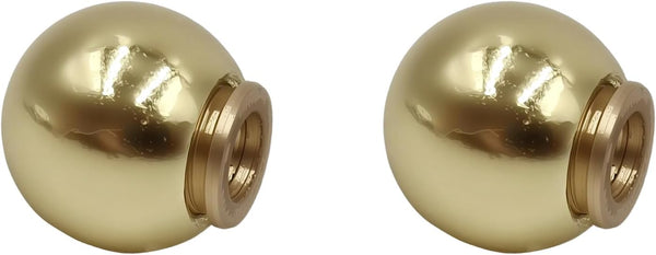 MA&J 0.69/17.5mm Ball Lamp Finials Caps Knob, 2 Pack Solid Brass lamp Shade