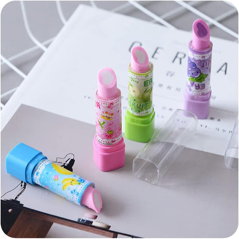 balacoo 8Pcs Pencil Erasers Lipstick Eraser, Novelty Rubber Eraser for Children Kids Students