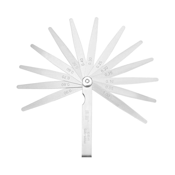 uxcell 0.05-1.00mm Metric Thickness Feeler Gauge - 13 Blades Mn Steel Measuring Tool for Gap Width
