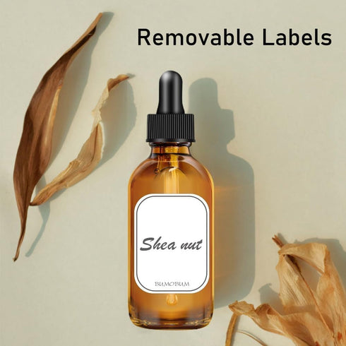 Dropper Bottle 2 oz, 2 pack Amber Glass Eye Dropper Bottles with Labels and Funnel, Leakproof Essential Oils Bottles