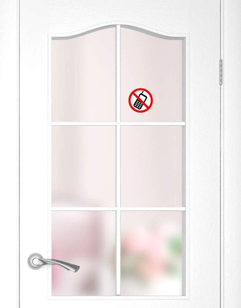 dealzEpic No Cell Phone/Mobile Phone is Prohibited Sign, Self Adhesive Vinyl Decal Sticker, Pack of 4 Pcs