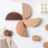 Ryanang 2Pcs 64Mm Oak(Oak,32mm) Wooden Drawer Knobs Semi Circular Door Wardrobe Shoe Cabinet Bedside Log Single Hole