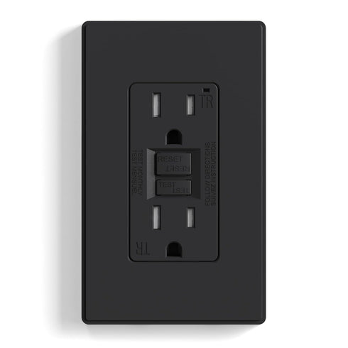 ELEGRP GFCI Outlet 15 Amp - Self-Test GFI Electrical Outlet with Thinner Design, TR Tamper Resistant Receptacle, Wall