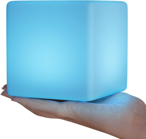 FUYO 8 inch LED Light Cube with Remote Waterproof Light Up Cube Chair,