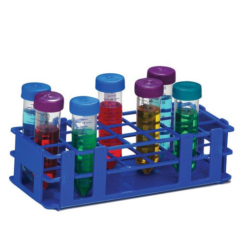 SP Bel-Art No-Wire Test Tube Rack, 21 Places, For 25-30mm Tubes, Blue