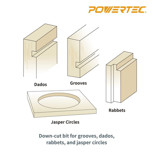 POWERTEC 72029 Solid Brass Inlay Set, 2-pc Router Bits, 1/4" D, 1/4 Shank, 2-1/2 Overall Length