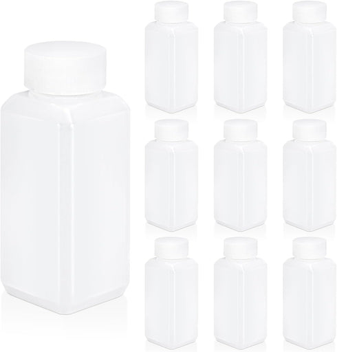 Plastic Container Lab Chemical Reagent Bottles 4oz Wide Mouth Liquid Solid Storage Bottles Sample Storage Container Sealing Bottle with Anti-theft Cap for Food Stores (Translucent, 4oz) by UMETASS